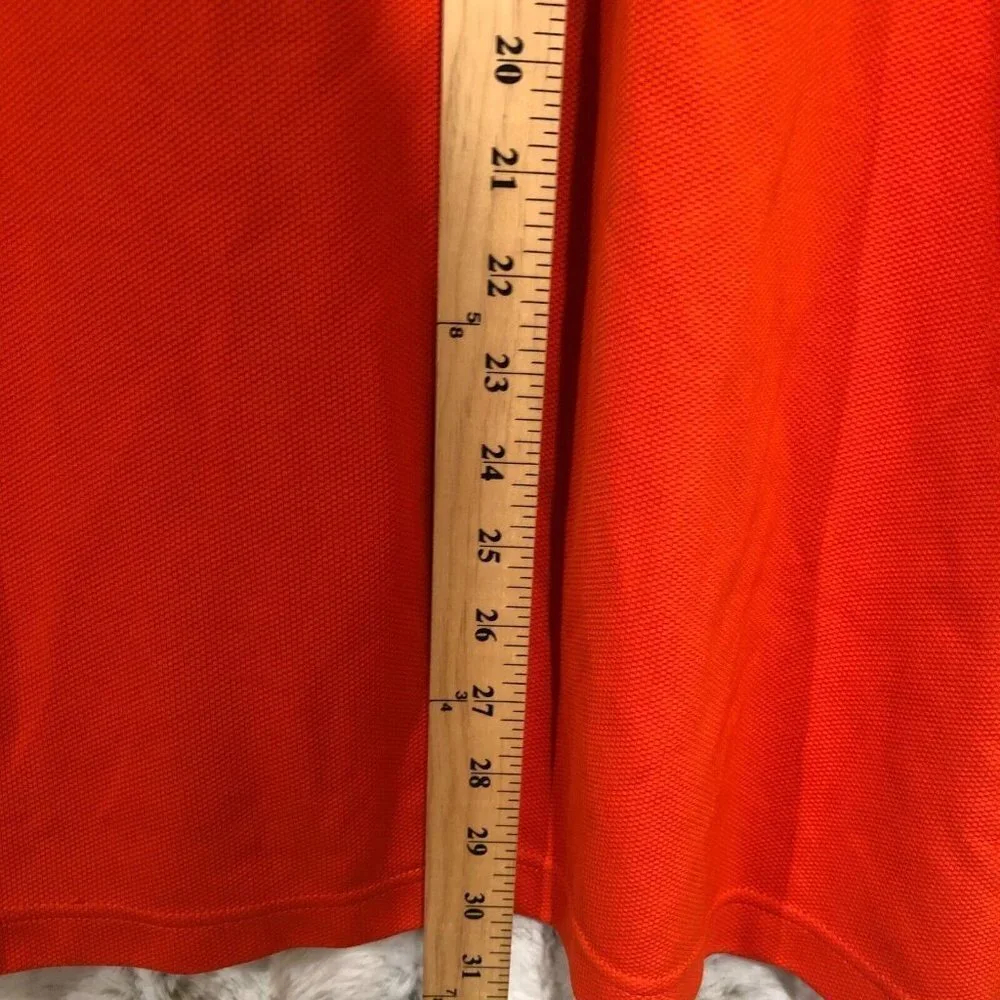 Adidas Men Polo Shirt Climacool 100% Polyester Orange Three Stripes  2XL